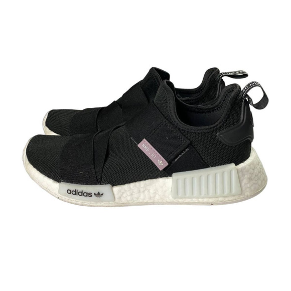 Adidas NMD R1 Core Black Cloud White Slip on Sneakers Women's 8 - Picture 1 of 9